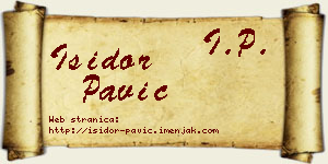 Isidor Pavić vizit kartica